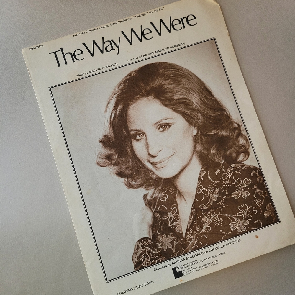 The Way We Were Sheet Music 1973 ~ Barbra Streisand ~ Hollywood ~ FINAL PRICE!